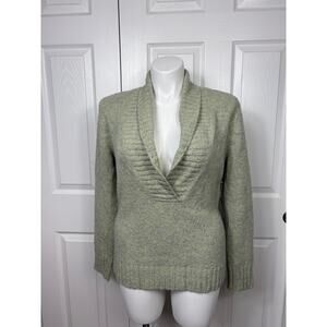 Classiques Entier Women's Green Pullover V Neck Sweater Size XL NWT